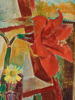 Isaac Grünewald, Amaryllis and yellow daisy.