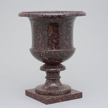 A Swedish Empire 19th century porphyry urn.