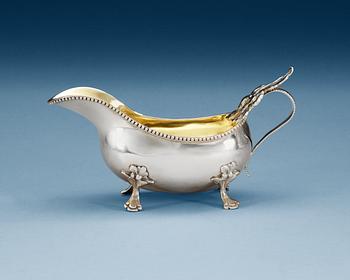 700. A Swedish 18th century parcel-gilt cream jug, makers mark of Peter Johan Zetterling, Linköping 1789.