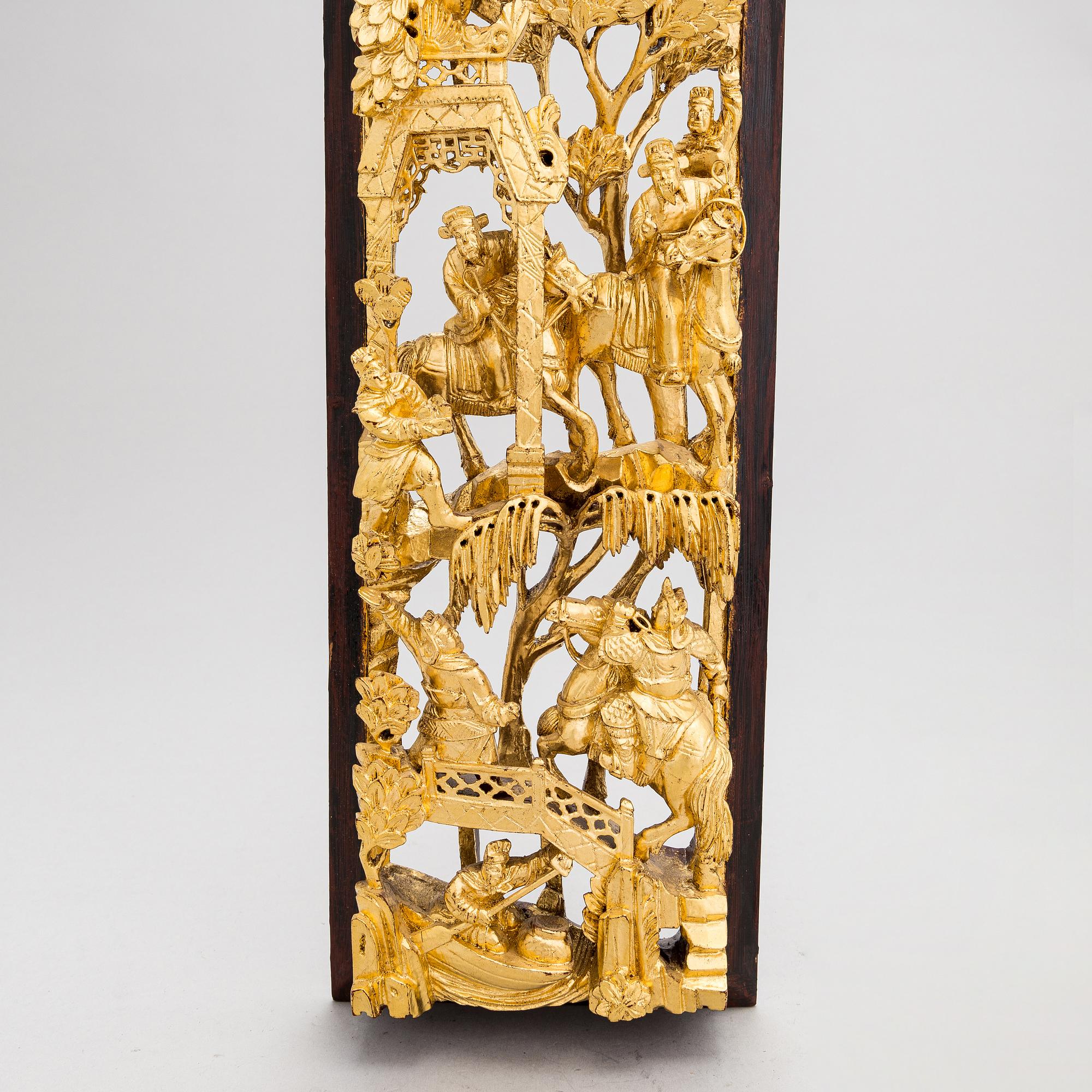 A Chinese, late Qing dynasty wood relief.