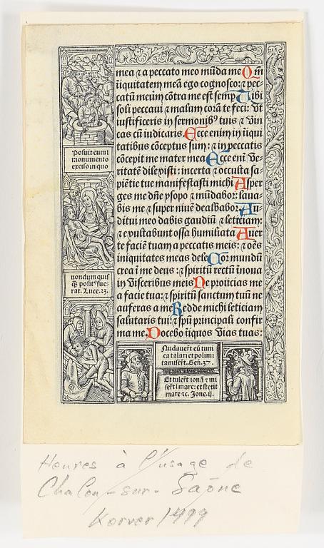 BOKBLAD, pergament, b.la av PHILIPPE PIGOUCHET och SIMON VOSTRE, 1400-tal.