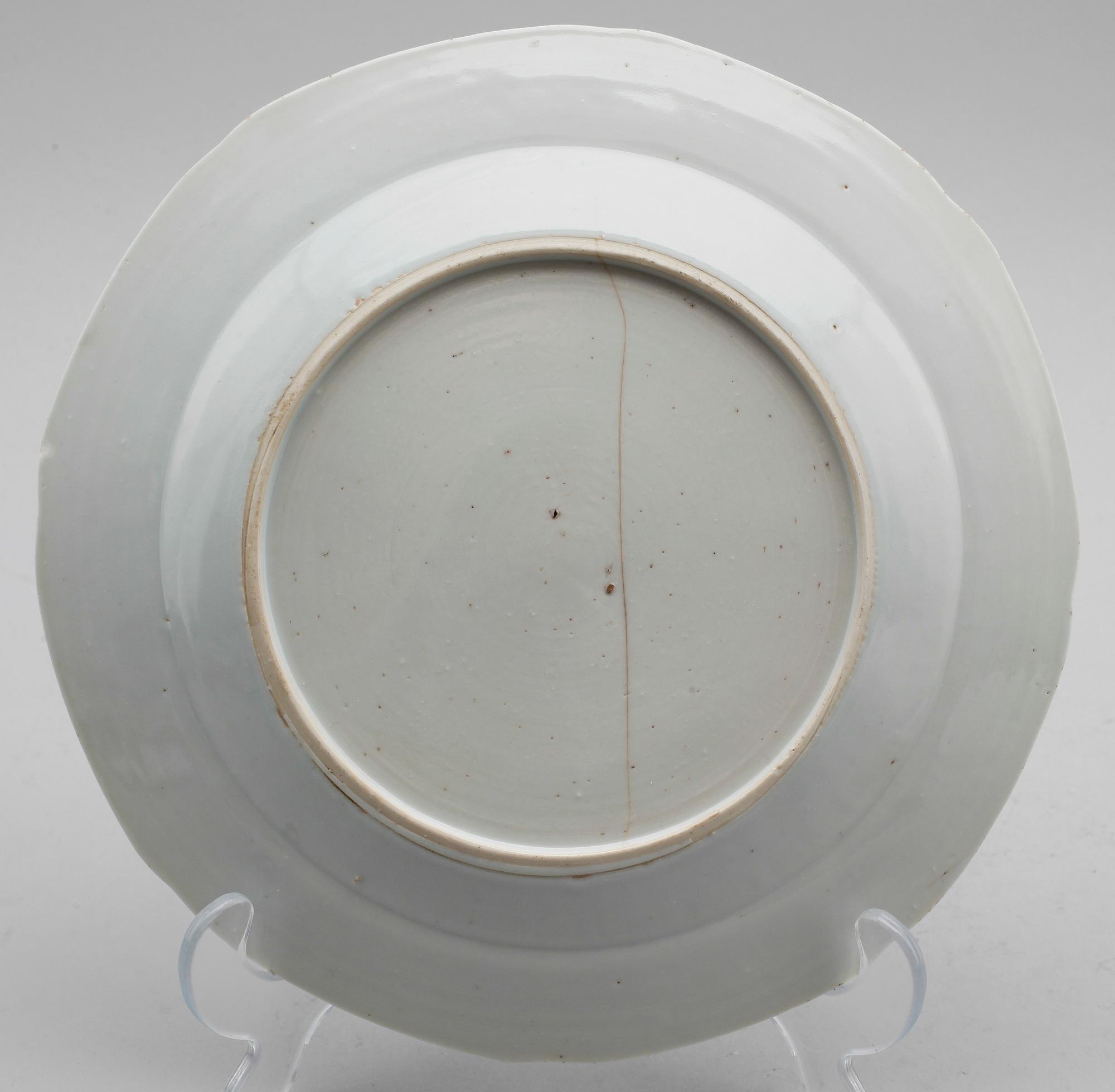 TALLRIKAR, 5 st, porslin, Kina, 1700-tal.