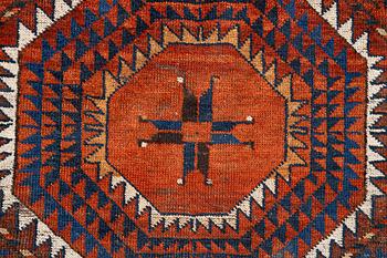 Carpet, Beshir, antique, probably 19th century second half, approx. 300 x 195 cm.