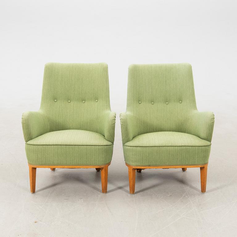 Armchairs, a pair of Nordiska Kompaniet (NK), mid-20th century,.