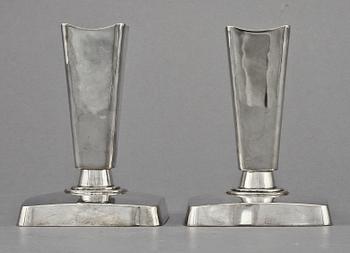 LJUSSTAKAR, ett par, silver, T Kullander, Borås, 1990. Vikt 375 g.