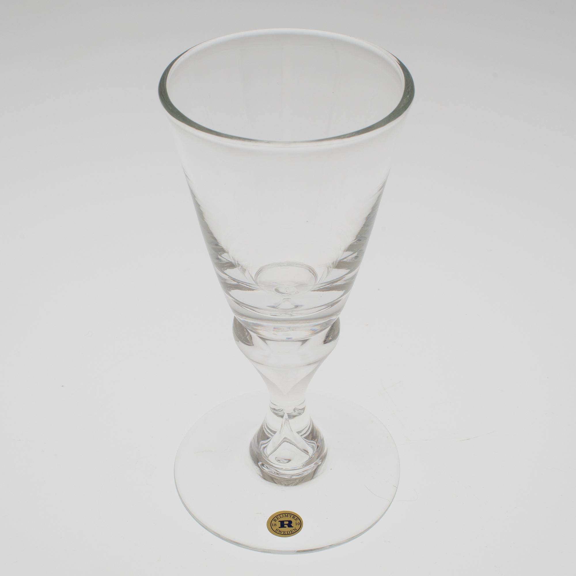 VINGLAS, 12 st, "Slottet", Tomas Harila Carlgren och Lars Sjöberg, Reijmyre Glasbruk.