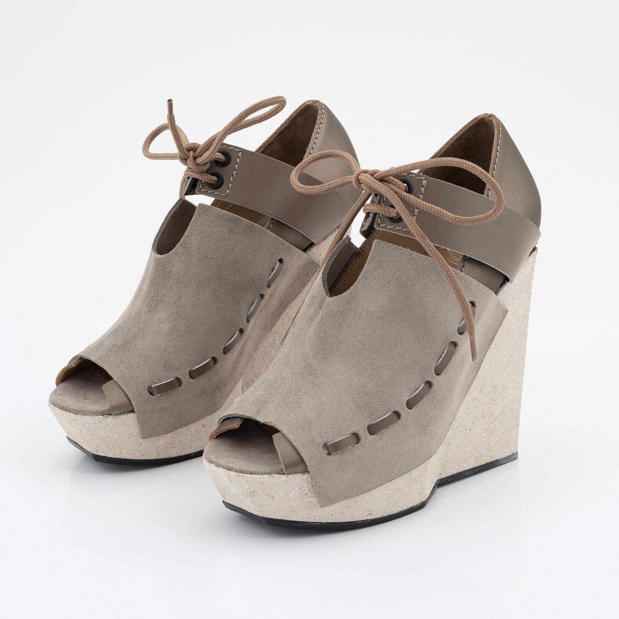 ACNE, a pair of 'Halo' wedge sandals, size 37.
