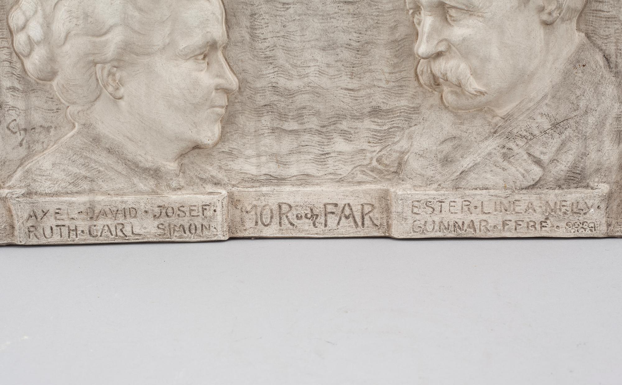 CARL CHRISTIAN CHRISTENSEN, wall plaque, plaster, signed and dated 1919.