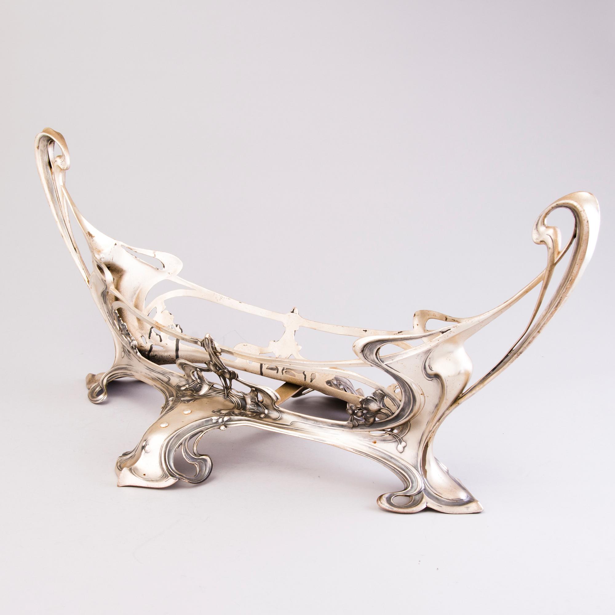 JARDINIERE, försilvrad, art nouveau, tidigt 1900-tal.