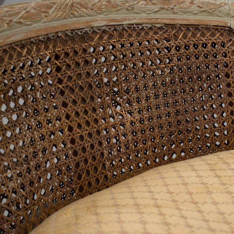 Chaise longue,  Louis XVI style, late 19 th century.
