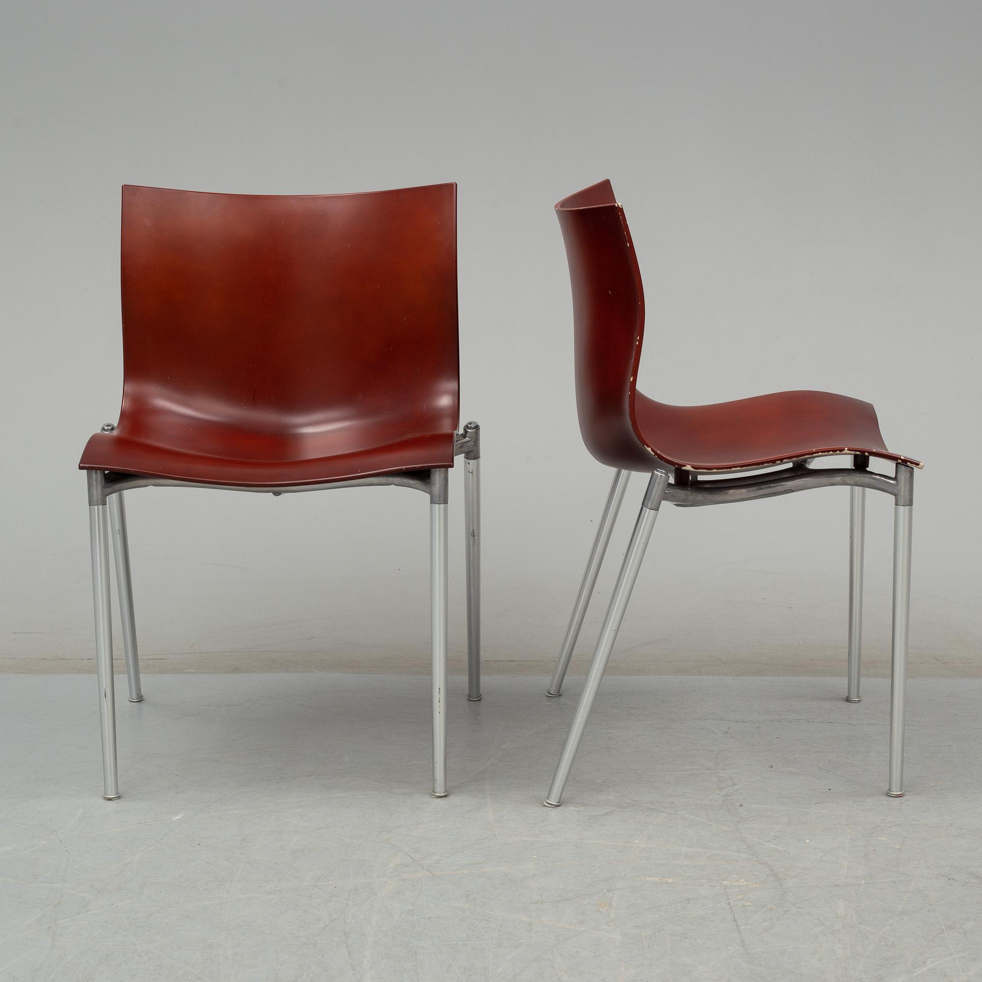 A pair of 'Cam el Eon' chairs by Philippe Starck for Ariade, Italy, designed in 1999.