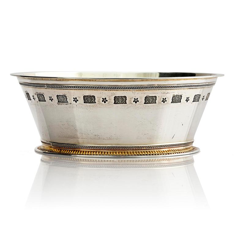 Wiwen Nilsson, a parcel-gilt sterling silver bowl, the so called 'Byzantine' bowl, Lund Sweden 1949.