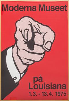 Roy Lichtenstein · ROY LICHTENSTEIN, efter, utställningsaffisch, "Moderna Museet på Louisiana" 1975.