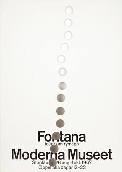 John Melin · JOHN MELIN, utställningsaffisch, Moderna Museet för Lucio Fontana.