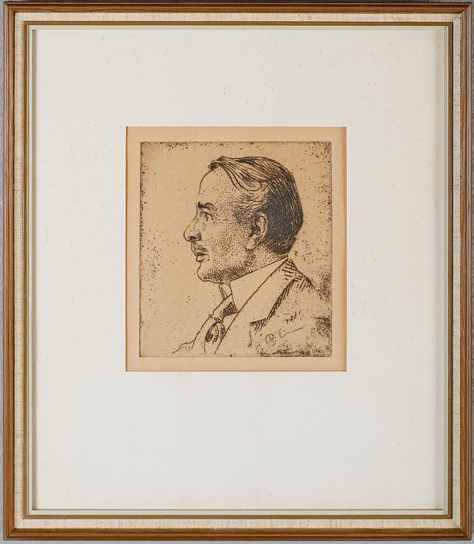 CARL LARSSON, etsning, monogramsignerad i plåten.