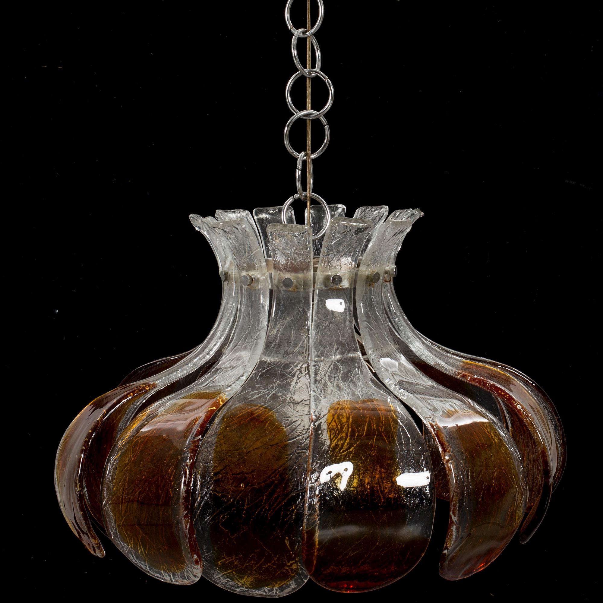 A l1960's CEILING LAMP, problably by Carlo Nason, Mazzega, Murano, Italy.