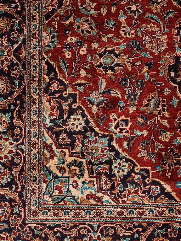 A rug, Old, silk Kashan, ca 224 x 138,5 cm.