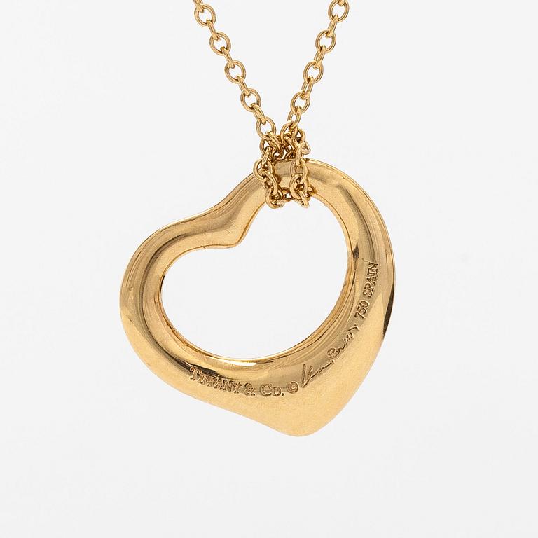 Tiffany & Co, Elsa Peretti, halsband, "Open Heart", 18K guld och gula diamanter.