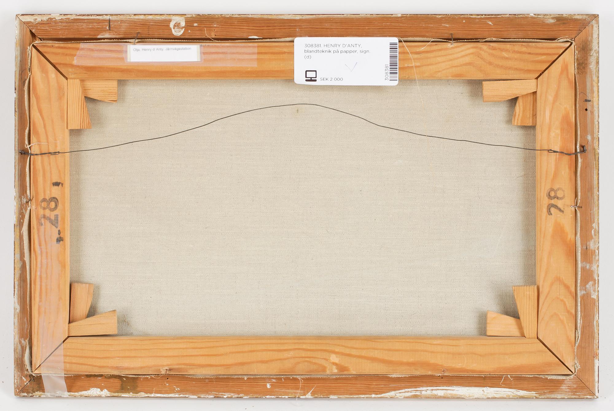 HENRY D'ANTY, blandteknik på papper, sign.