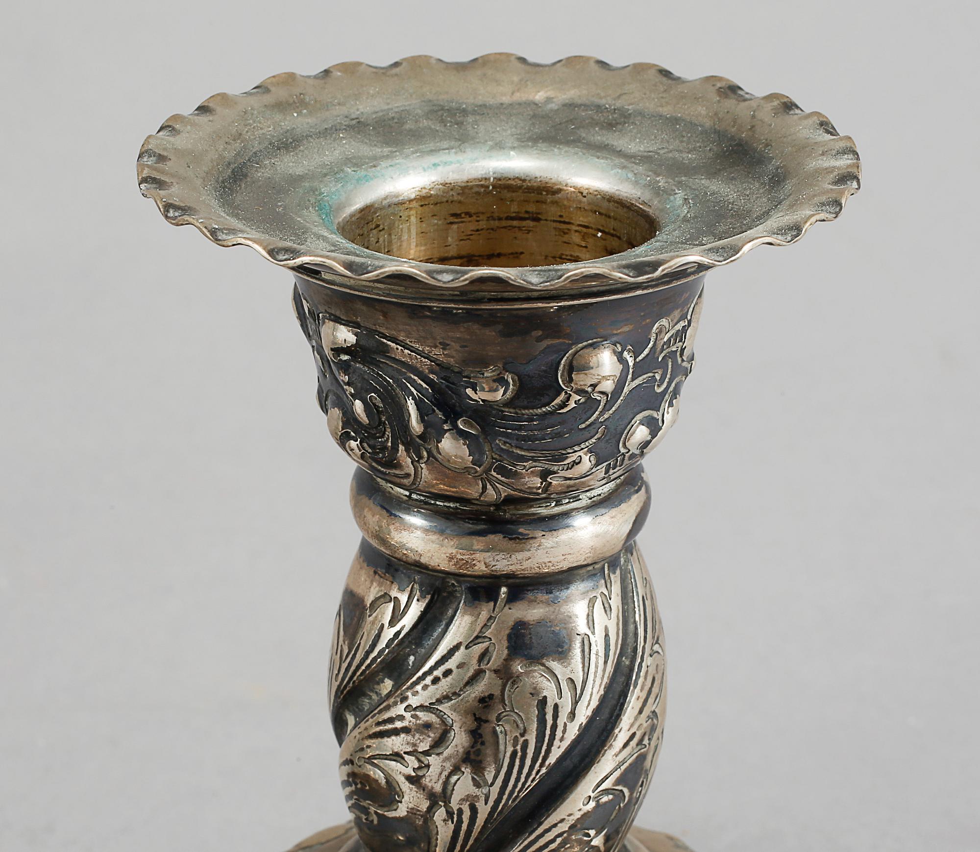 LJUSSTAKAR, ett par, silver, CAK, Göteborg, 1928.