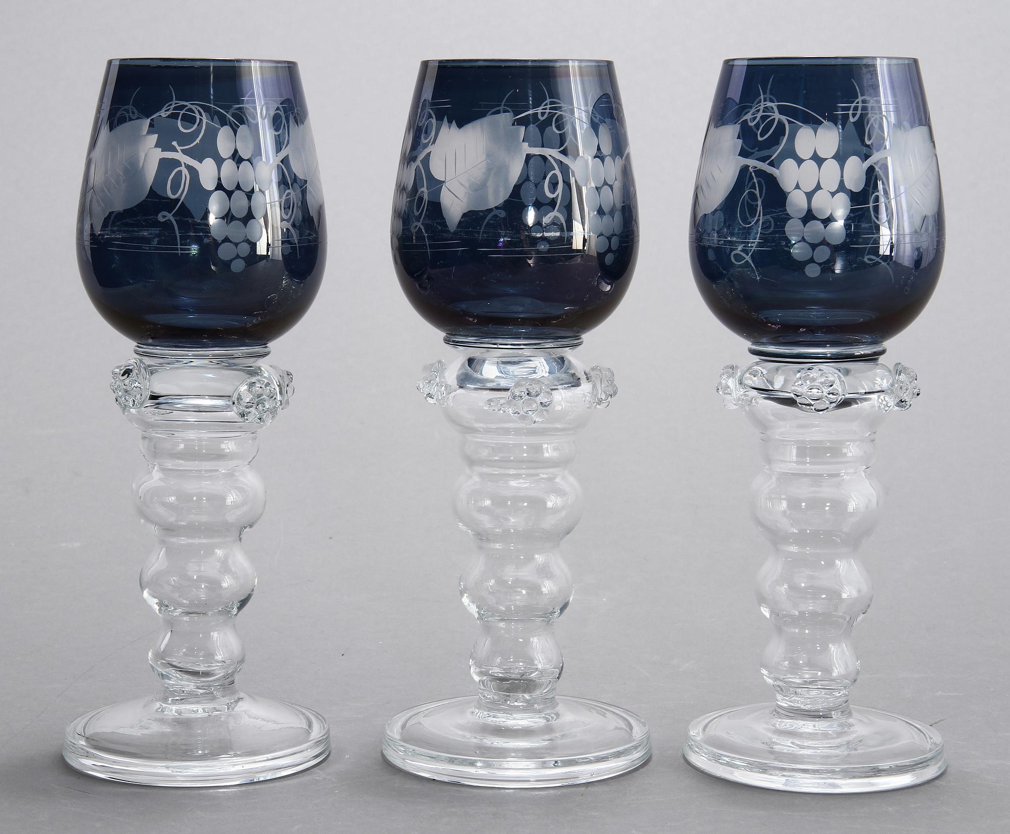 GLASSERVISDELAR, 22 st, "Remmare", Gulla Skruf, 1900-tal.