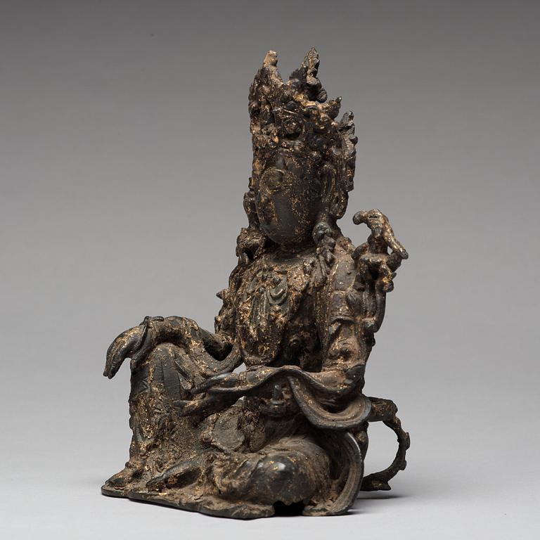 BODHISATTVA, förgylld brons. Mingdynastin (1368-1644).