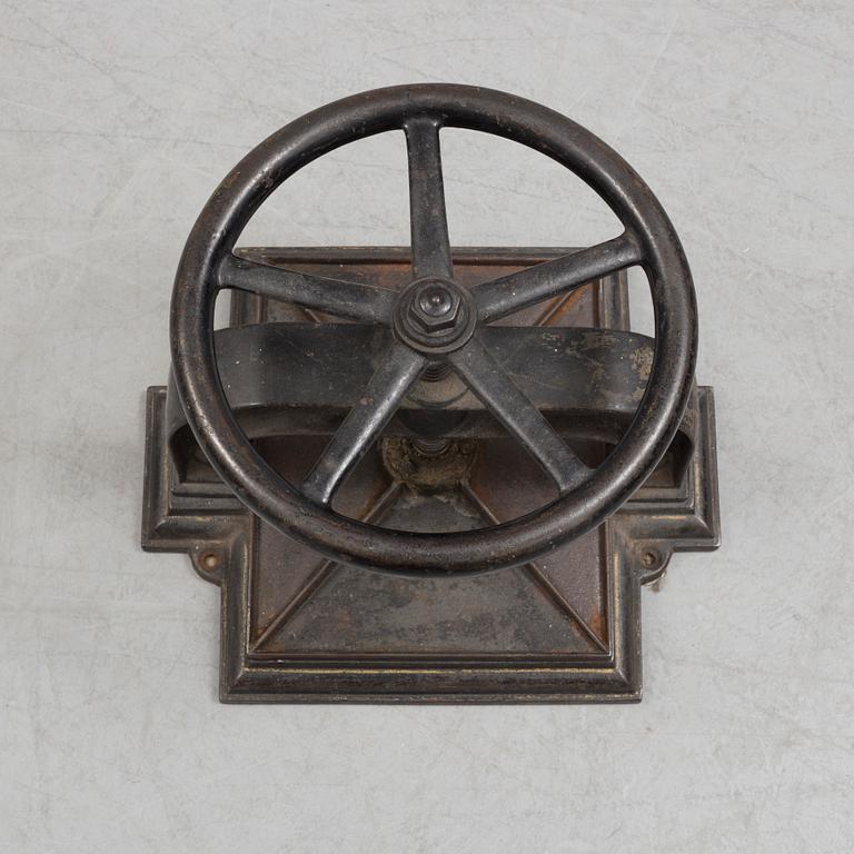 A cast iron book press from around year 1900.