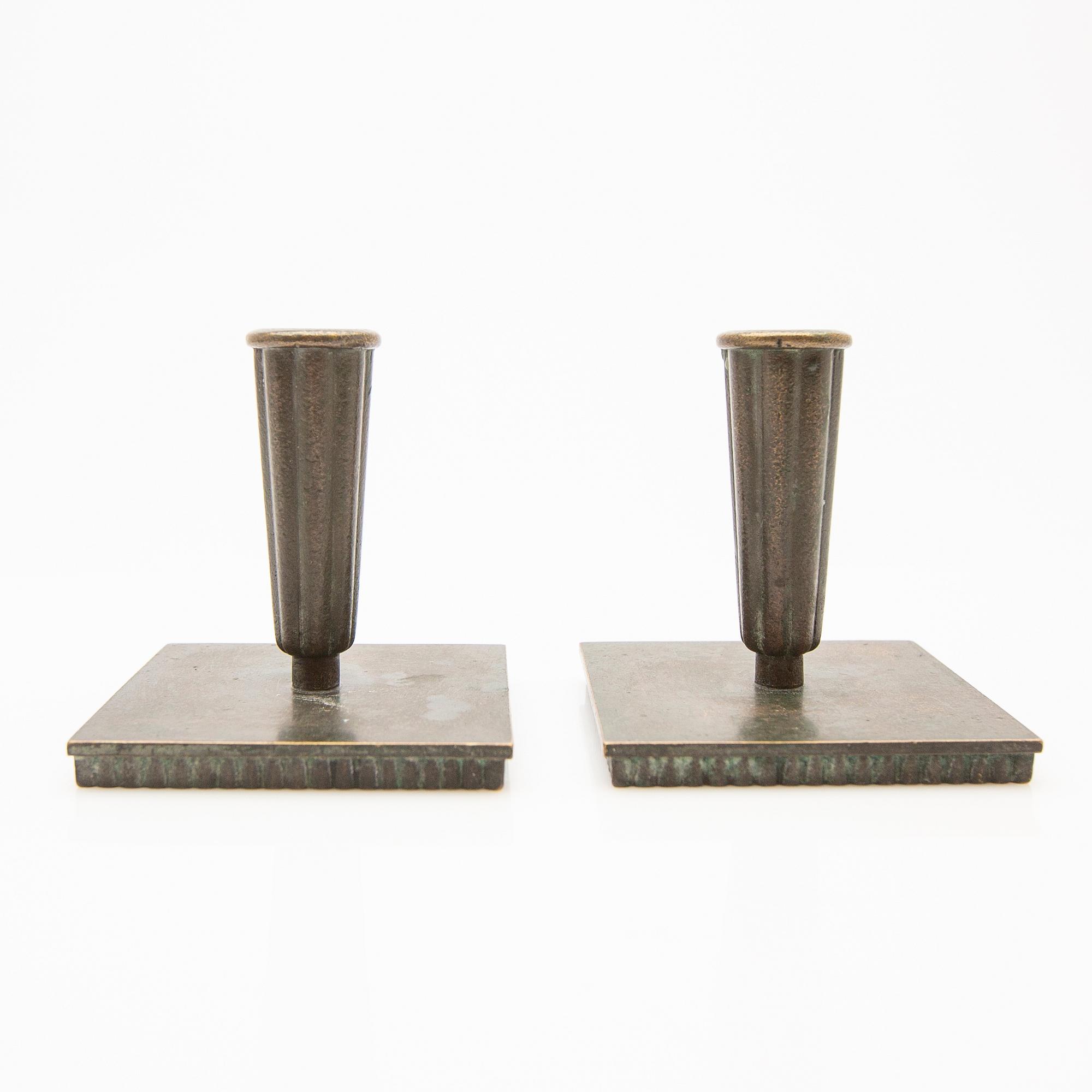 Ystad Bronze, desk set, 5 pieces, 20th century.