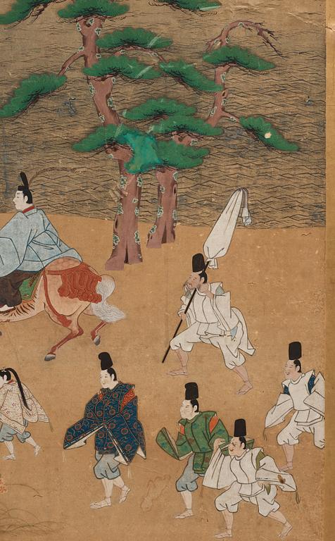 Japansk sexdelad vikskärm, Edo perioden (1603-1868).