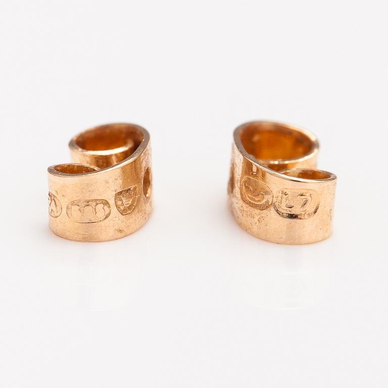 Björn Weckström, A pair of 14K gold "Nugget". Lapponia 1964.