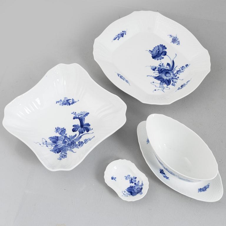 A 54-piece porcelain coffee and dinner service, "Blue Flower", Royal Copenhagen, Denmark.