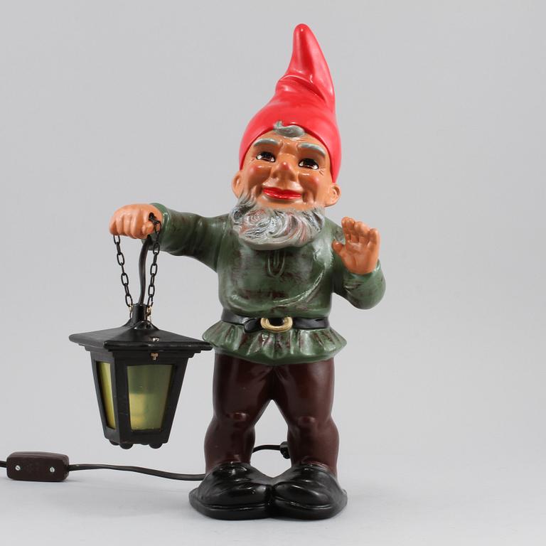 TOMTE med LYKTA, lergods, Heissner, 1900-talets andra hälft.