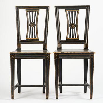 Stolar, ett par, Sverige, omkring år 1800, Sengustavianska.