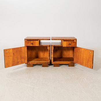 Nightstands, a pair, Art Deco, first half of the 20th century.