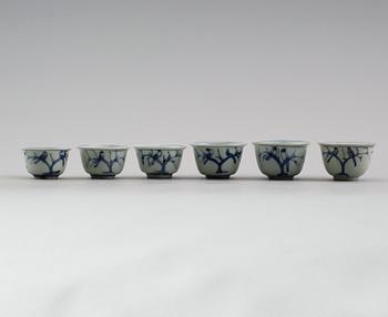 KOPPAR, 6 st, porslin, Kina, Wan Li.