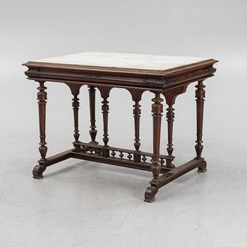 A center table with marble top, 19th Century.