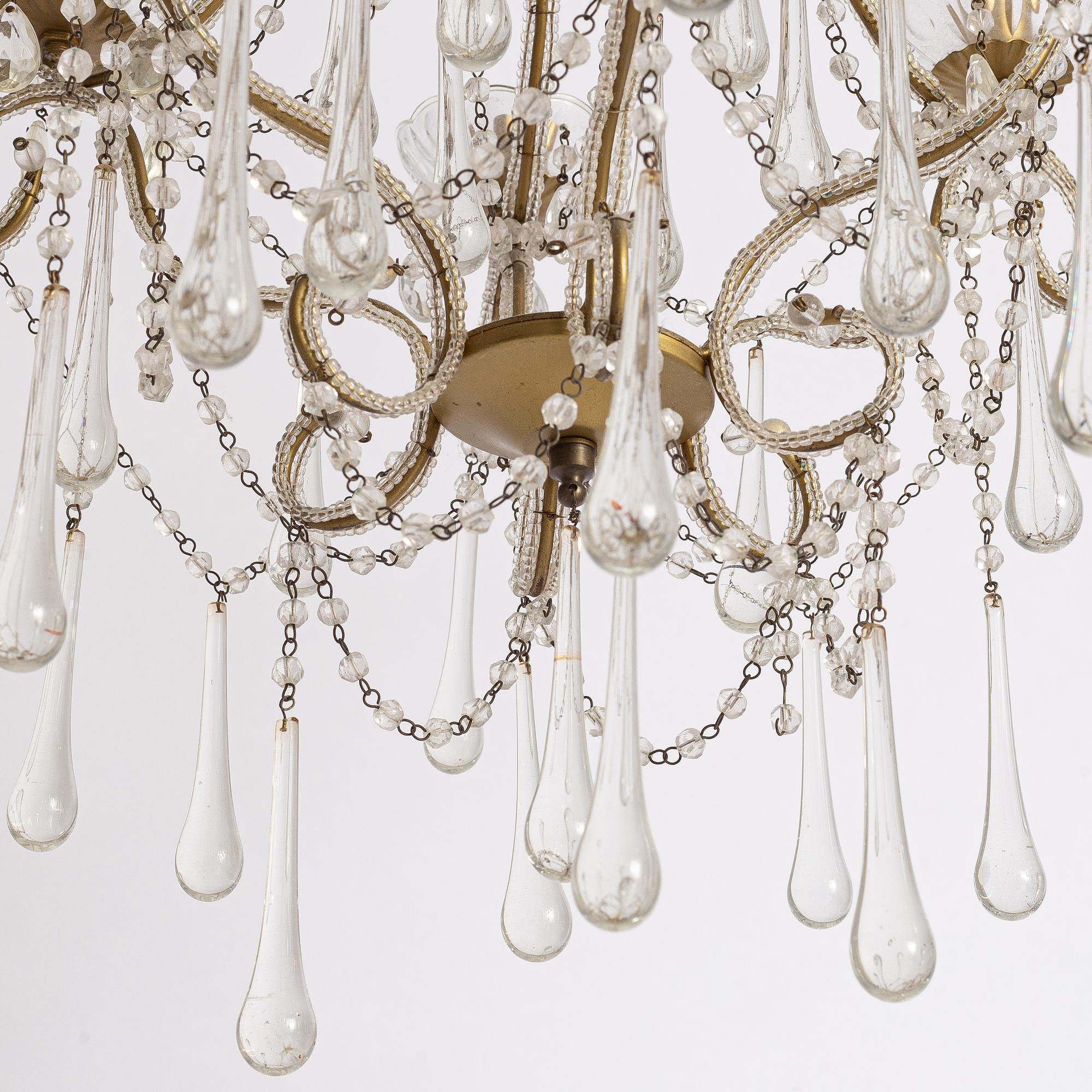 Chandelier, probably Italy, 1960s/70s.