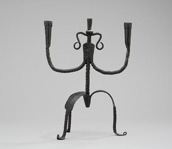 A Swedish iron candelabra, 18/19th century.