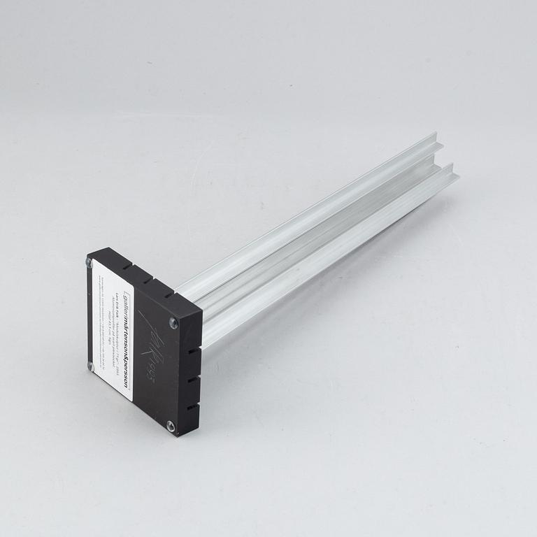 Lars-Erik Falk, sculpture, aluminium and black plexi glass, signed and dated 1993.