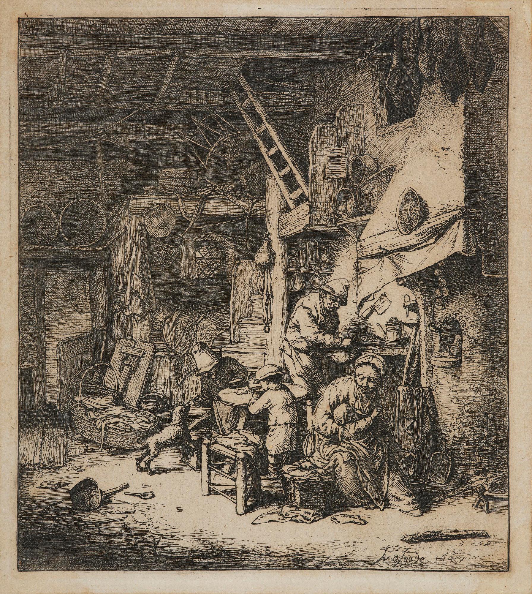 Isaac van Ostade, "Die Familie" (The Family).