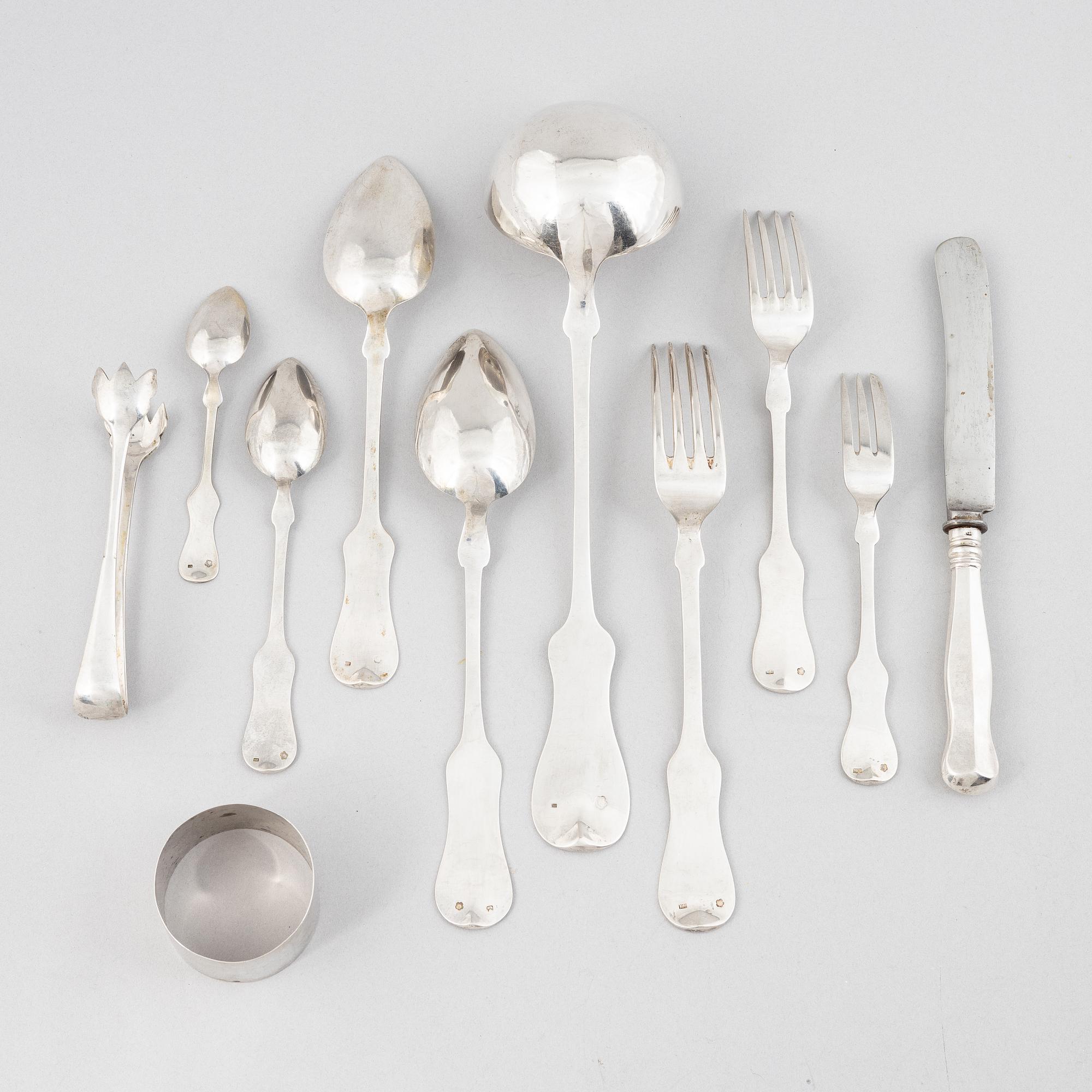 A 45-piece silver flat ware set, Austria-Hungary, 1867-72.