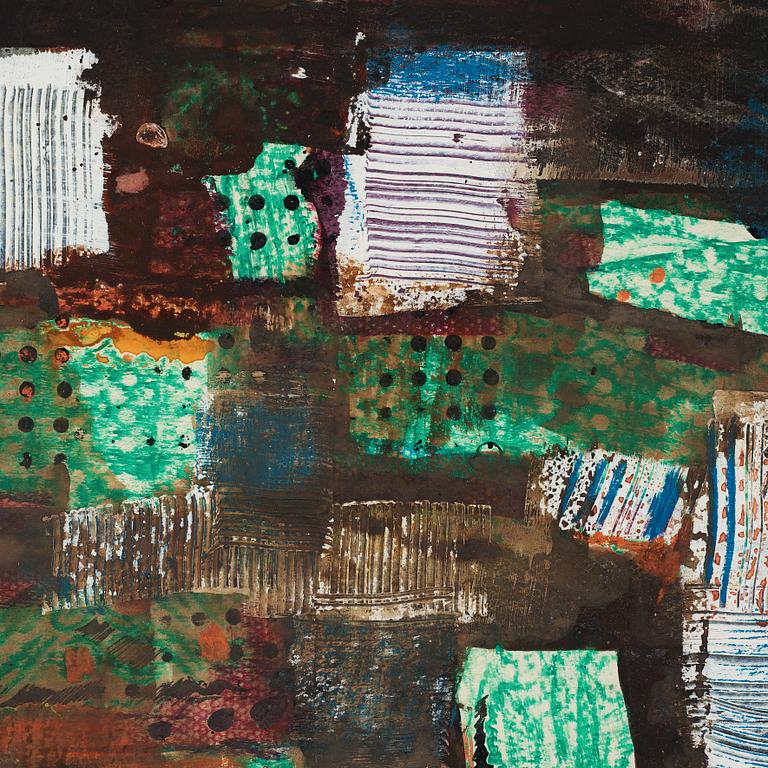 ENDRE NEMES, crayon and acrylic on paper, signed Endre Nemes and dated 1963.