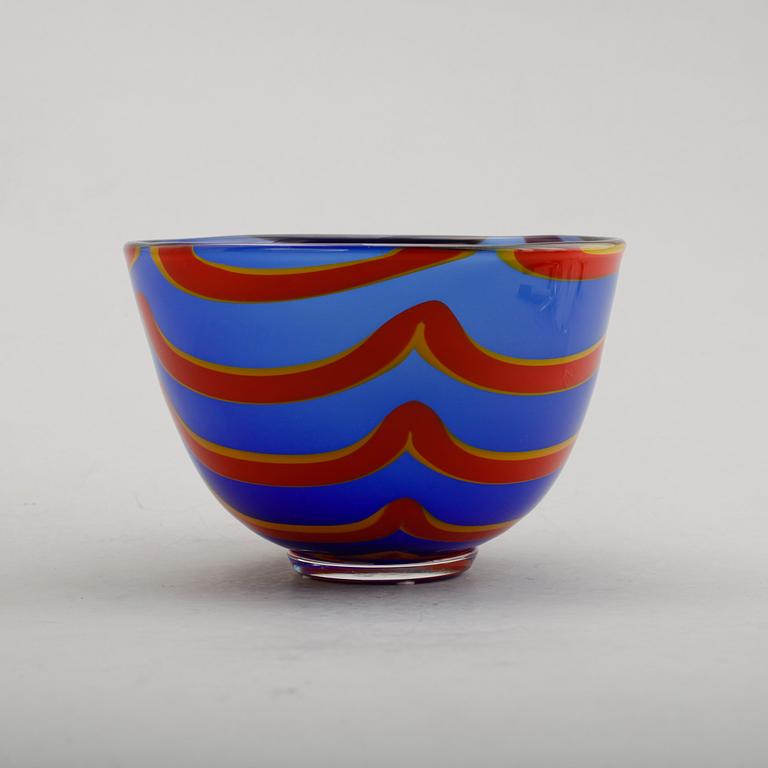 SKÅL, glas, Berit Johansson 1995 Sjöhyttan Unik, sign.