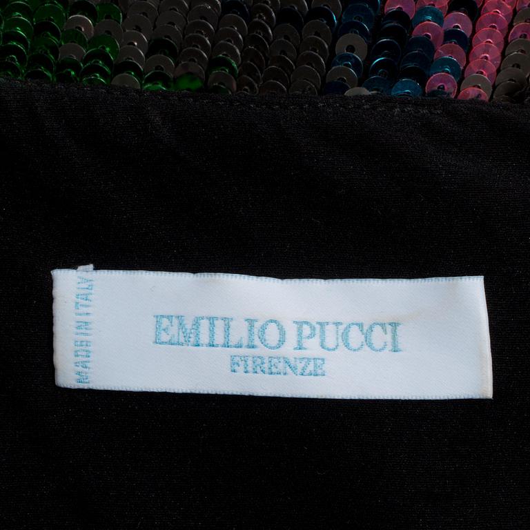 EMILIO PUCCI, a multi-coloured sequin dress.