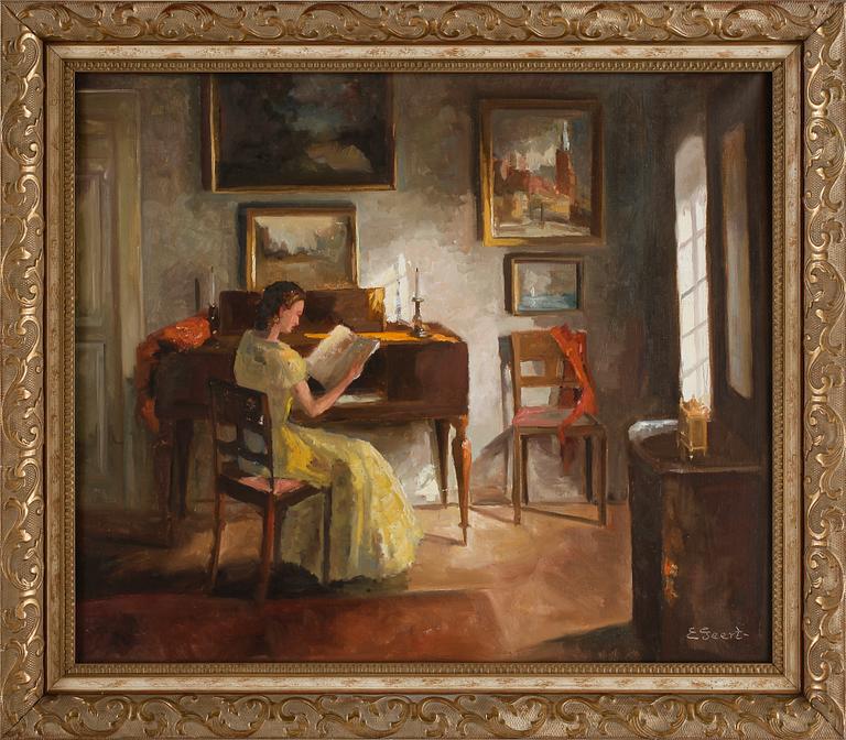 EDITH GEERT, olja på duk, signerad.