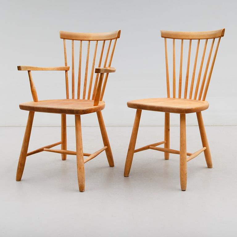 KARMSTOL OCH STOL, "Lilla Åland", Carl Malmsten, Stolab 1998.