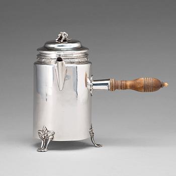 A Swedish 18th century silver coffee-pot, mark of Claes Ekman, Kristinehamn 1774.