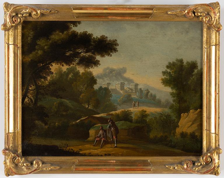 UNKNOWN ARTIST, 18th Century, a pair. oil on plate.