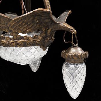 ALICE NORDIN, tillskriven, takarmatur, Böhlmarks Lampfabrik, jugend, 1910/20-tal.