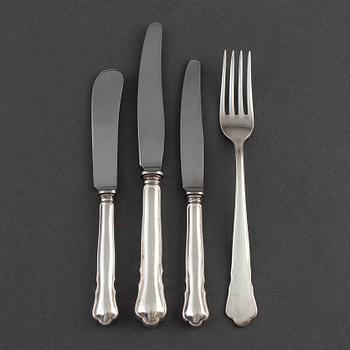 20 psc silver cutlery 'Chippendale'.